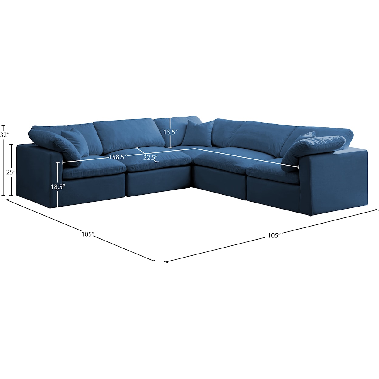 Meridian Furniture Plush Standard Comfort Modular Sectional