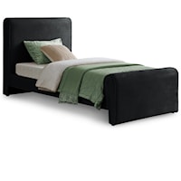 Sloan Black Velvet Twin Bed (3 Boxes)