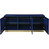 Meridian Furniture Cosmopolitan Navy Lacquer Sideboard with Gold Base