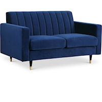 Lola Navy Velvet Loveseat