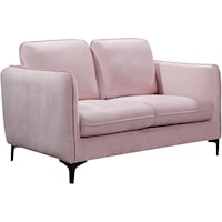 Poppy Pink Velvet Loveseat