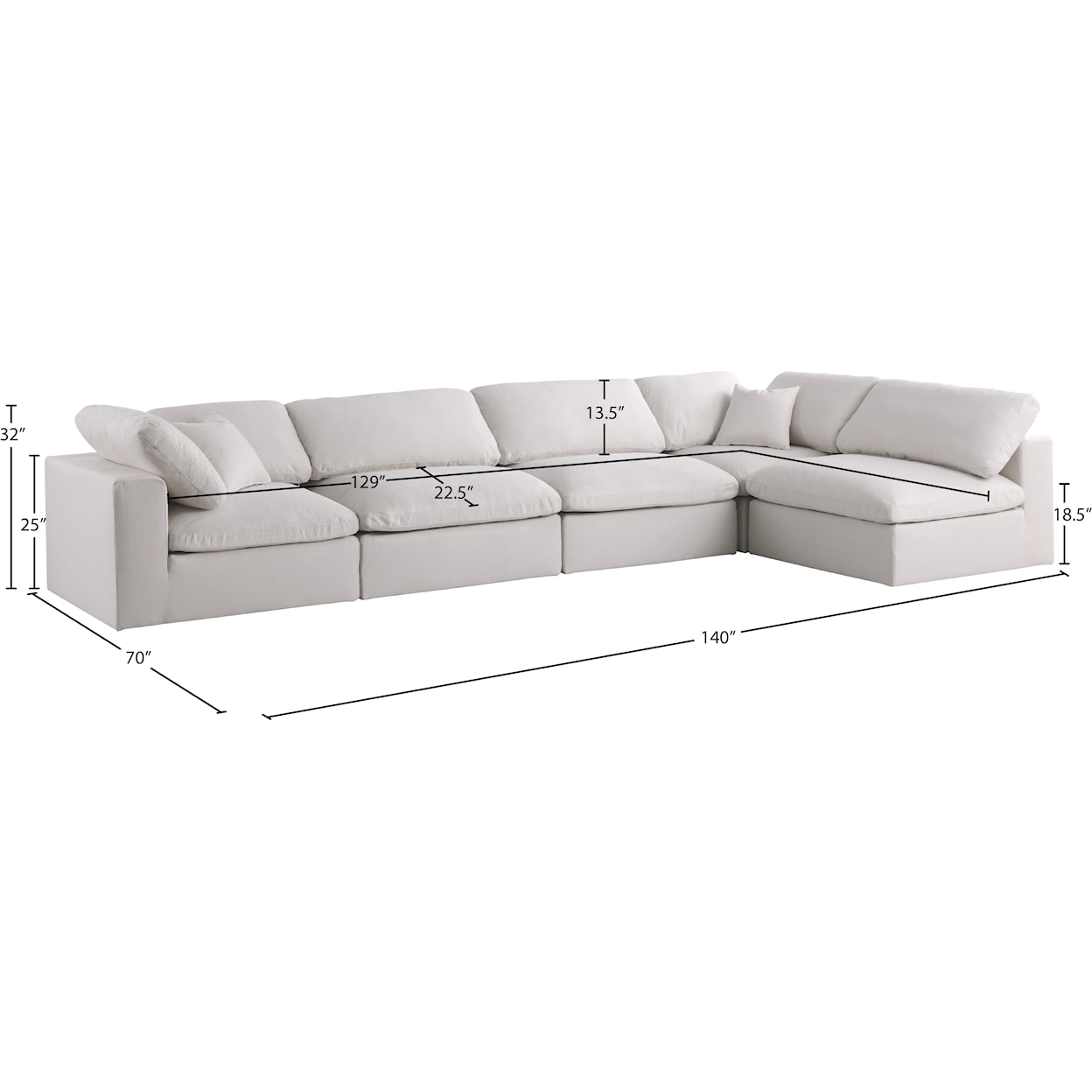 Meridian Furniture Plush Standard Comfort Modular Sectional