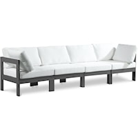 Nizuc White Water Resistant Fabric Outdoor Patio Modular Sofa