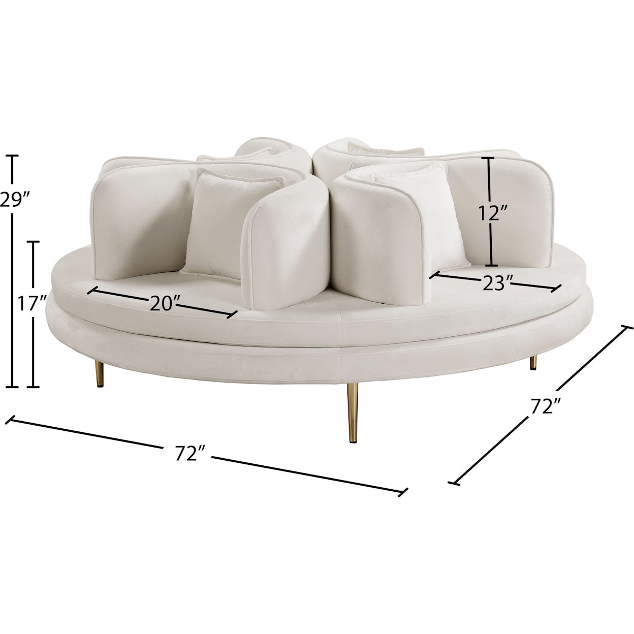 Meridian Furniture Circlet Round Sofa Settee