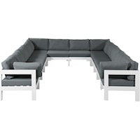 Nizuc Grey Water Resistant Fabric Outdoor Patio Modular Sectional