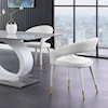 Meridian Furniture Destiny Upholstered Cream Velvet Dining Chair
