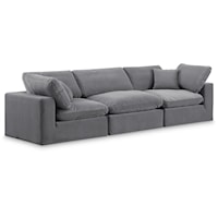 Comfy Grey Velvet Modular Sofa