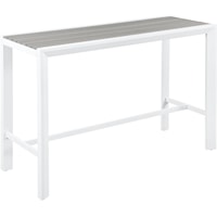 Nizuc Grey Wood Look Accent Paneling Outdoor Patio Aluminum Rectangle Bar Table