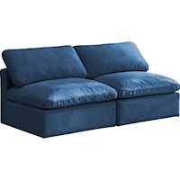 Plush Navy Velvet Standard Comfort Modular Sofa