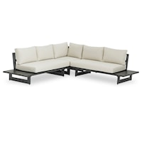 Maldives Cream Water Resistant Fabric Outdoor Patio Sectional (3 Boxes)