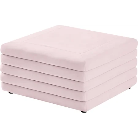 Lorenzo Pink Velvet Ottoman