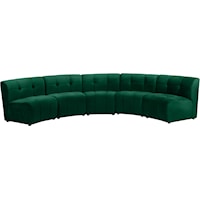 Limitless Green Velvet 5Pc. Modular Sectional