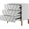 Meridian Furniture Collette White Side Table with 3 Drawers