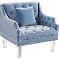 Roxy Sky Blue Velvet Chair