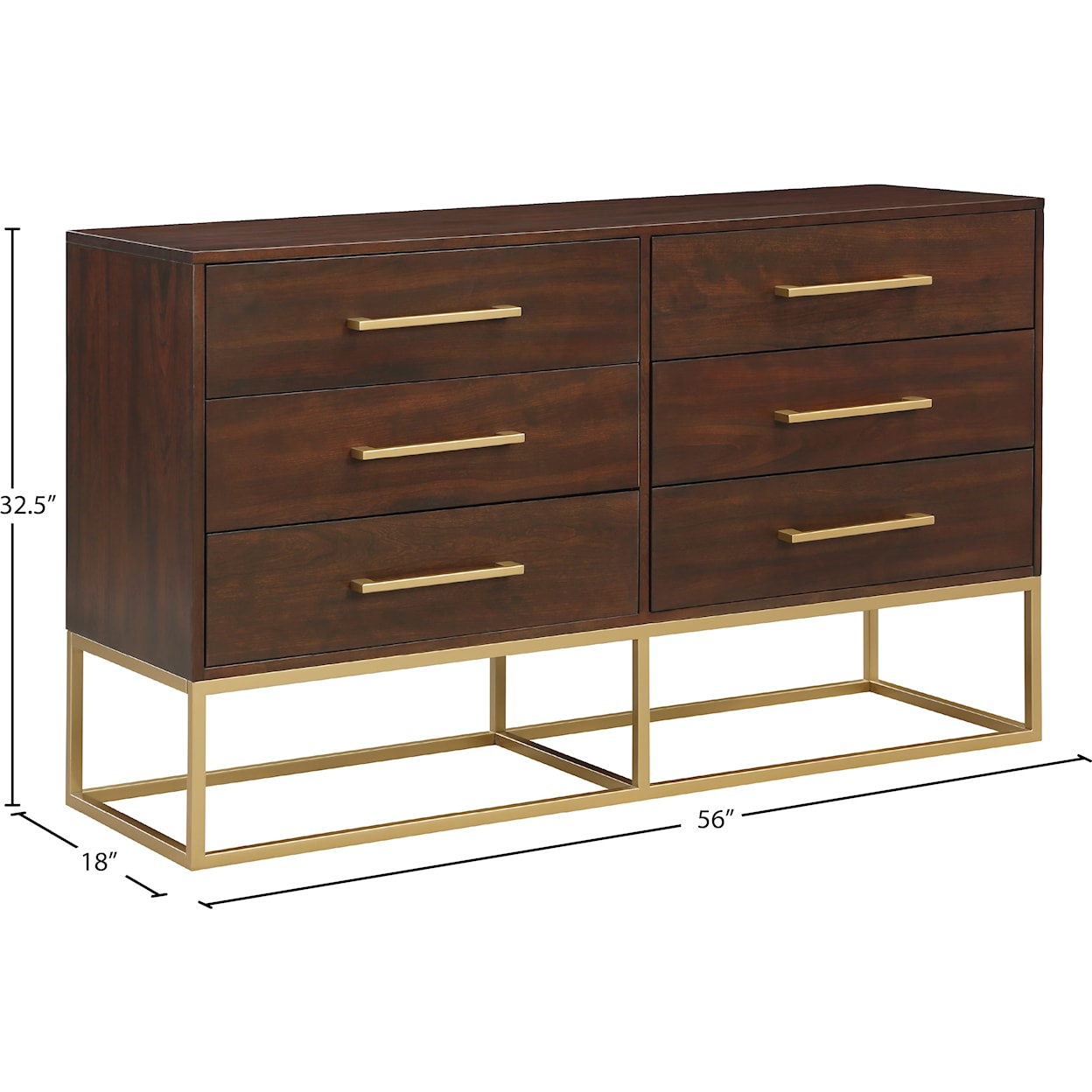 Meridian Furniture Maxine 6-Drawer Dresser