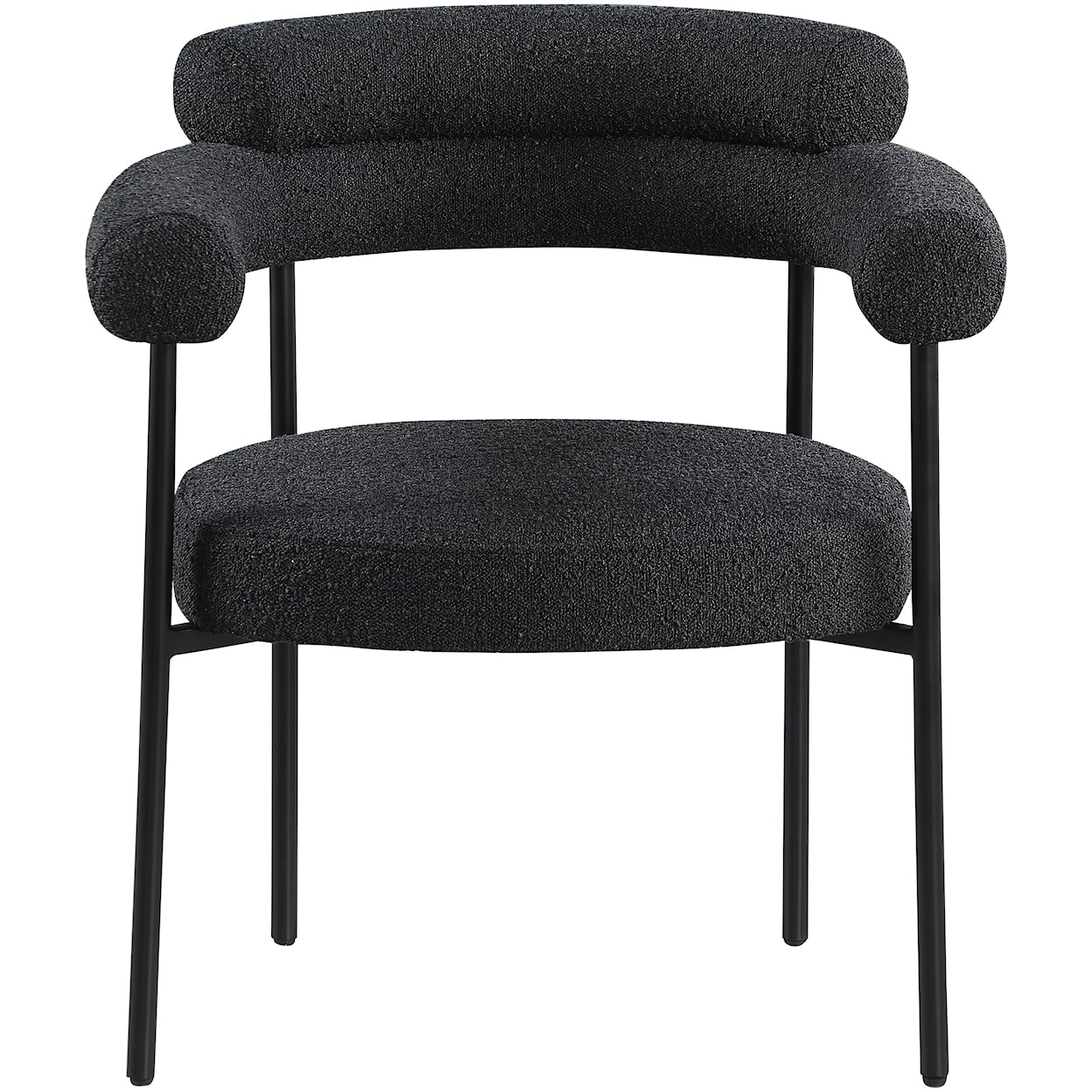 Meridian Furniture Blake Fabric Dining Chair with Black Iron Frame