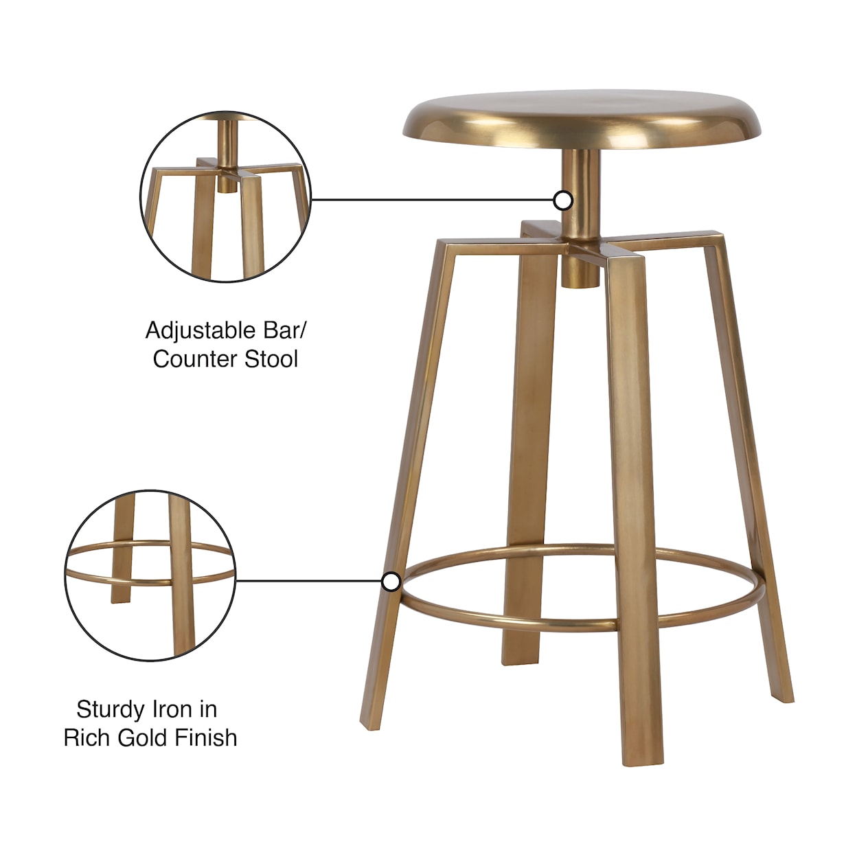 Meridian Furniture Lang Counter/Bar Stool