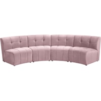 Limitless Pink Velvet 4Pc. Modular Sectional