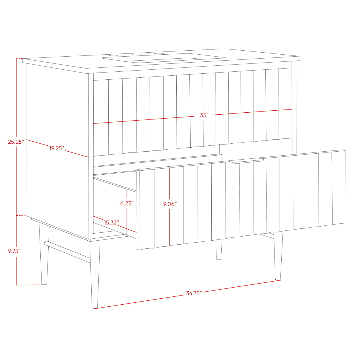 Meridian Furniture Modernist Bathroom Vanity