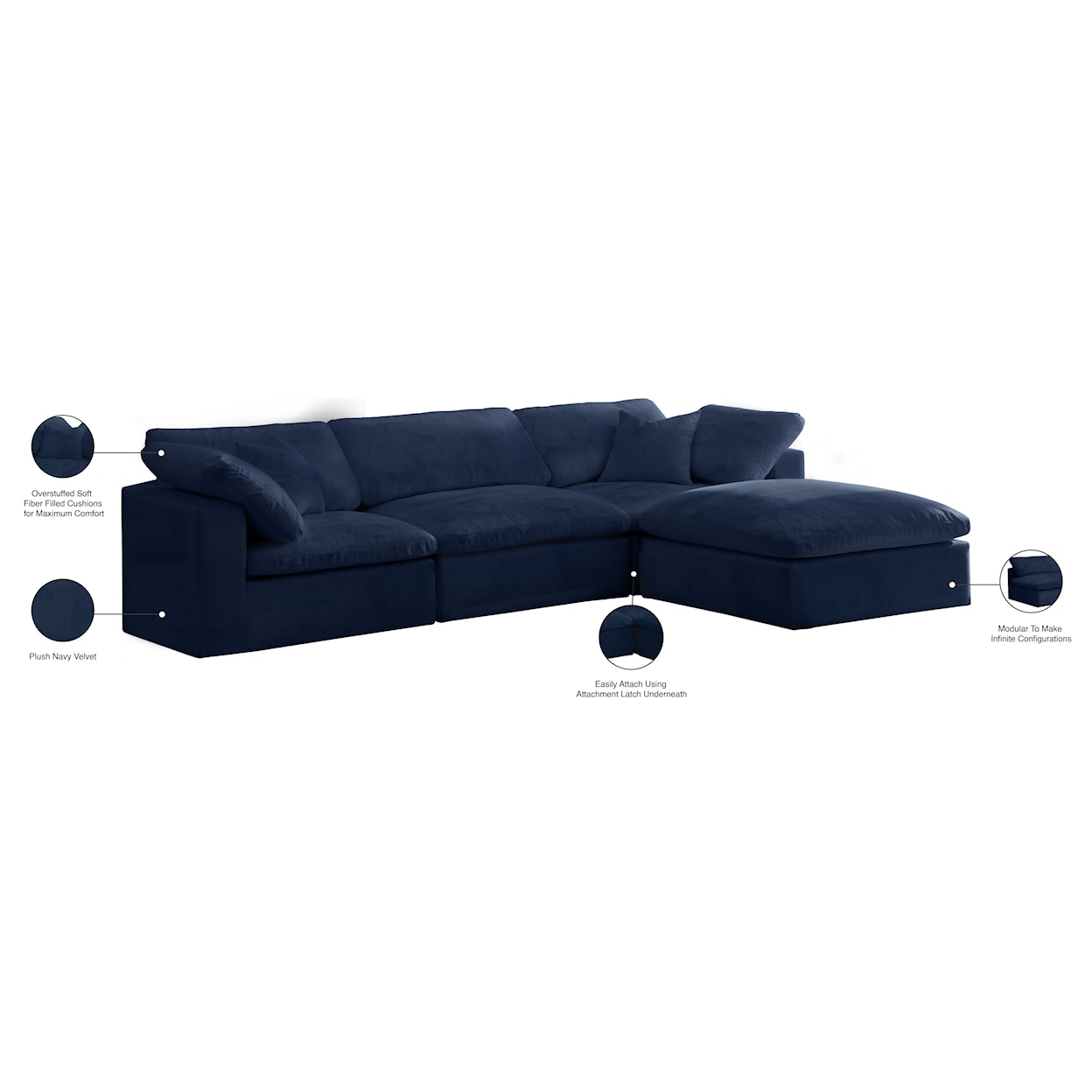 Meridian Furniture Cozy Comfort Modular Sectional