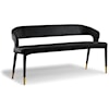 Meridian Furniture Destiny Upholstered Black Velvet Bench