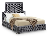 Sedona Grey Velvet King Bed