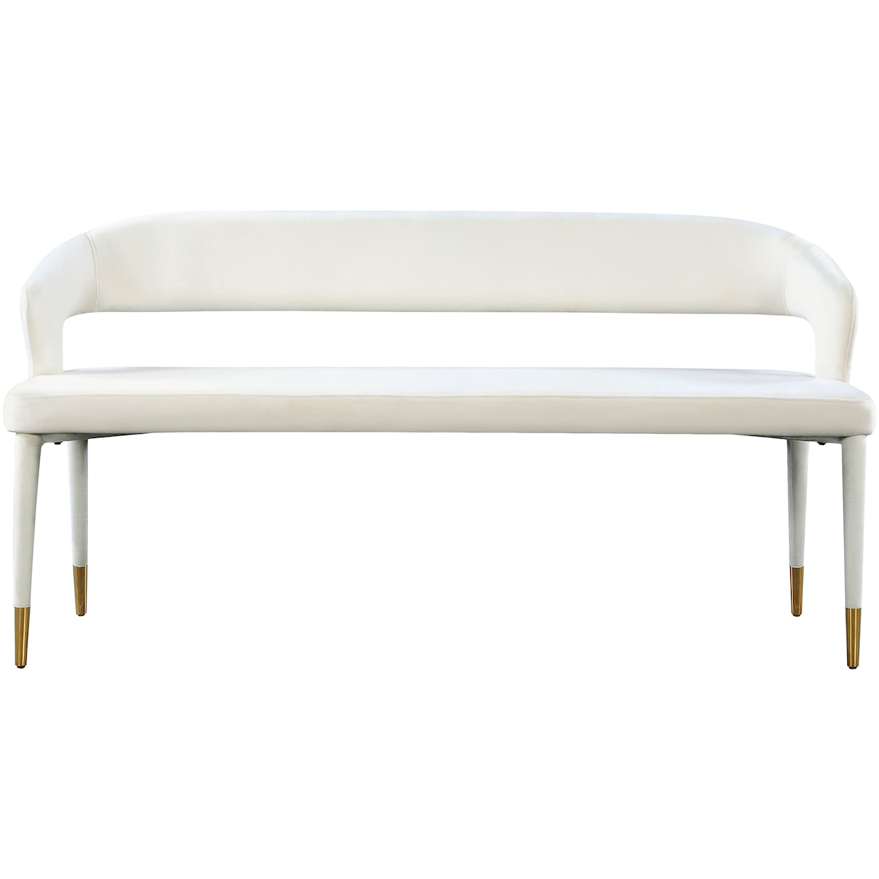 Meridian Furniture Destiny Upholstered Cream Velvet Bench