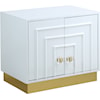 Meridian Furniture Cosmopolitan White Lacquer Side Table with Gold Base