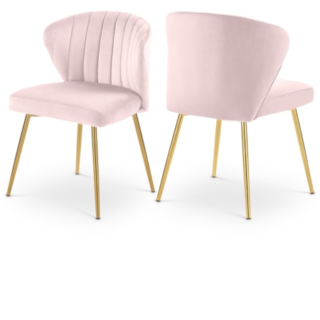 Pink Velvet Dining Chair with Gold Legs