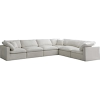 Plush Cream Velvet Standard Comfort Modular Sectional