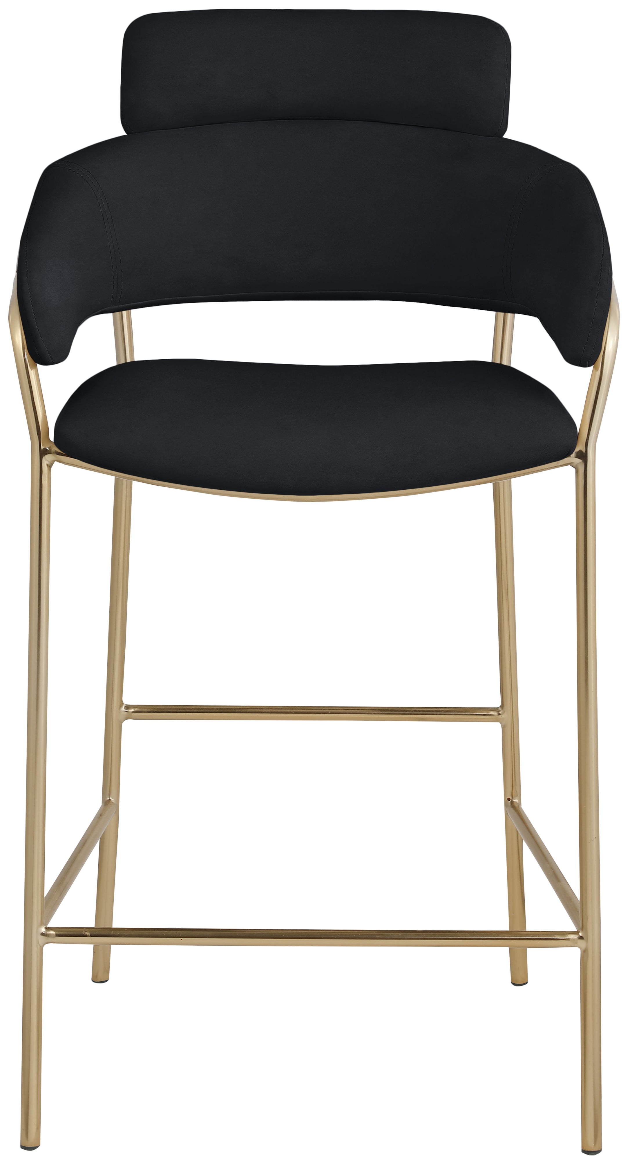 Meridian Furniture Yara 550BlackC Contemporary Velvet Counter Stool