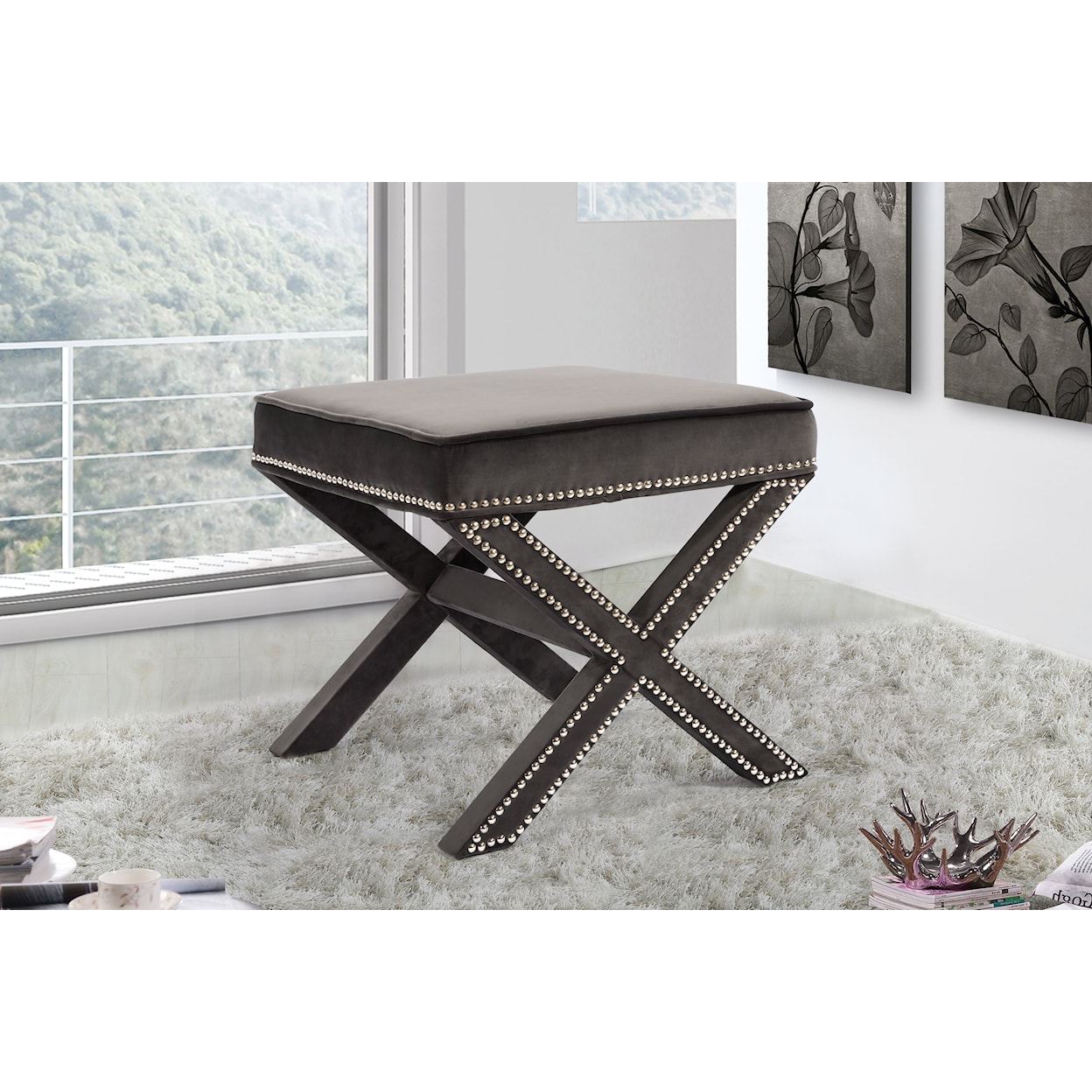 Meridian Furniture Nixon Ottoman/Bench