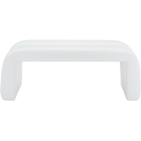 Contemporary Arc Bench White Faux Leather