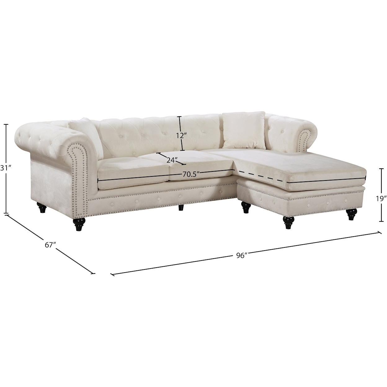 Meridian Furniture Sabrina 2pc. Reversible Sectional