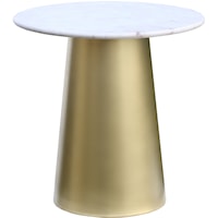 Contemporary 20" Round End Table with Marble Top