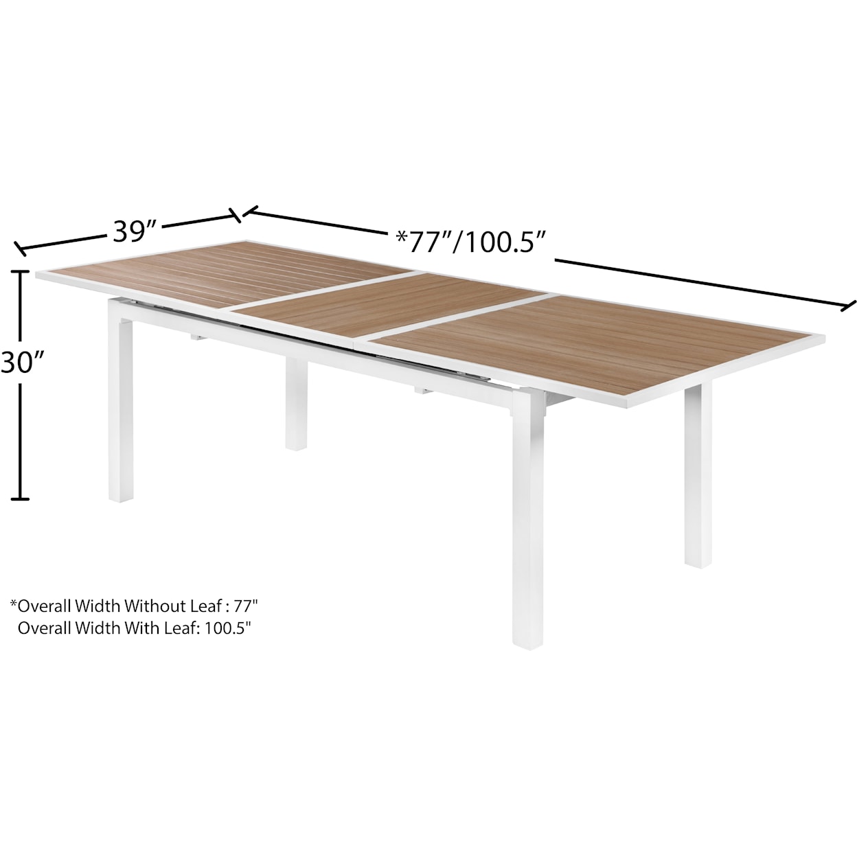 Meridian Furniture Nizuc Extendable Aluminum Dining Table