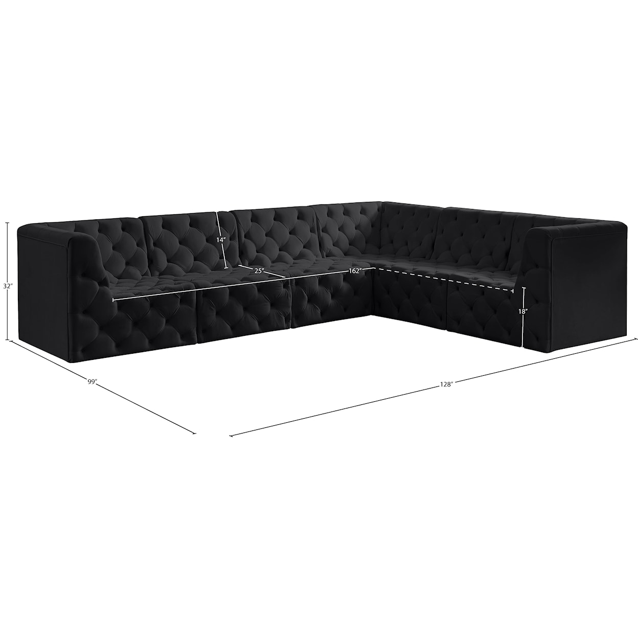 Meridian Furniture Tuft Modular Sectional