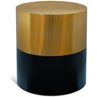 Contemporary 20" Metal Round End Table with Gold Top