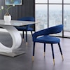 Meridian Furniture Destiny Upholstered Navy Velvet Dining Chair