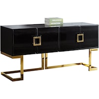 Contemporary Sideboard with Gold Stainless Steel Base