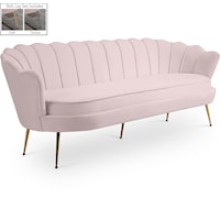Contemporary Gardenia Sofa Pink Velvet