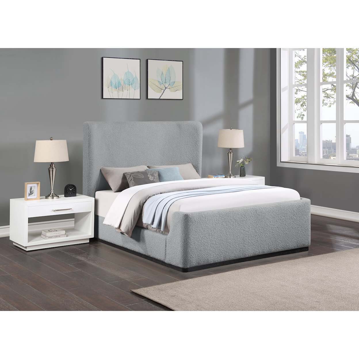 Meridian Furniture Oliver King Bed (3 Boxes)