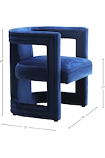 Meridian Furniture Blair Contemporary Grey Velvet Accent Barrel Chair