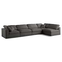 Plush Grey Velvet Standard Comfort Modular Sectional