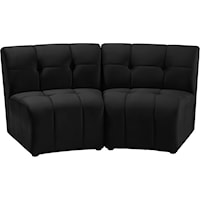 Limitless Black Velvet 2Pc. Modular Sectional