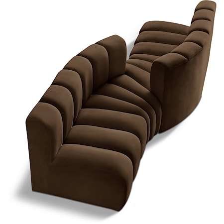 Arc Brown Velvet Modular Sofa