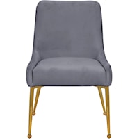 Contemporary Ace Dining Chair Grey Velvet