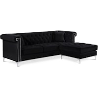 Damian Black Velvet 2Pc. Reversible Sectional