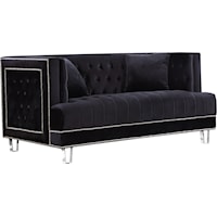 Lucas Black Velvet Loveseat