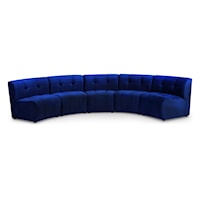 Limitless Navy Velvet 5Pc. Modular Sectional